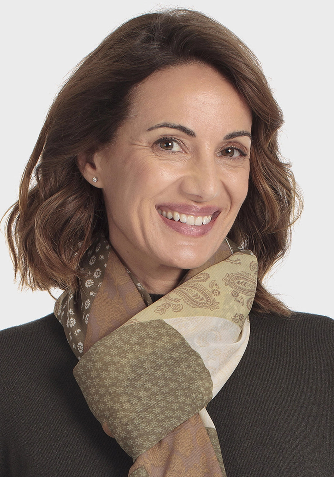 Earthy Tones Paisley Pashmina - Beige