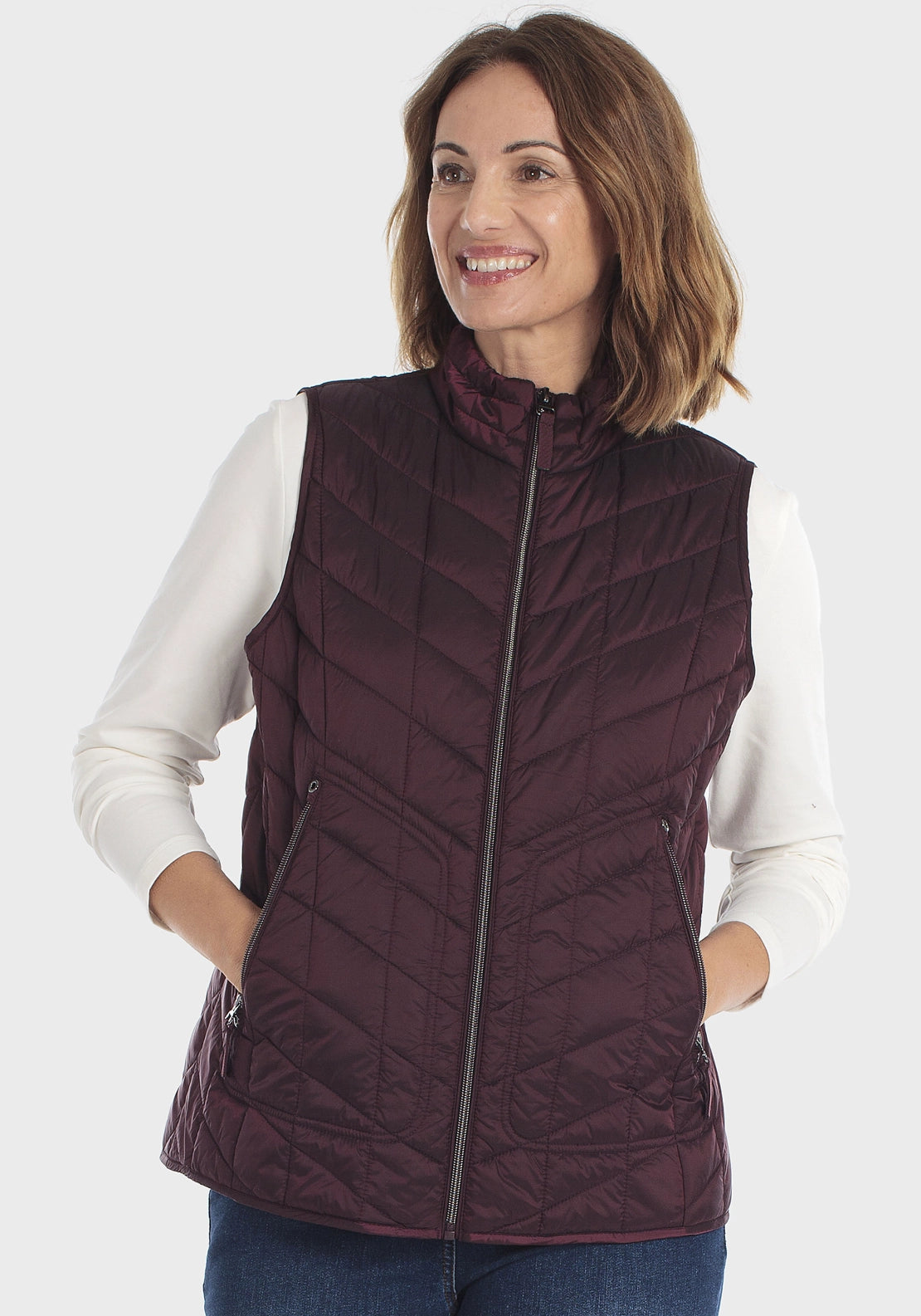 Padded Waistcoat - Purple Mulberry