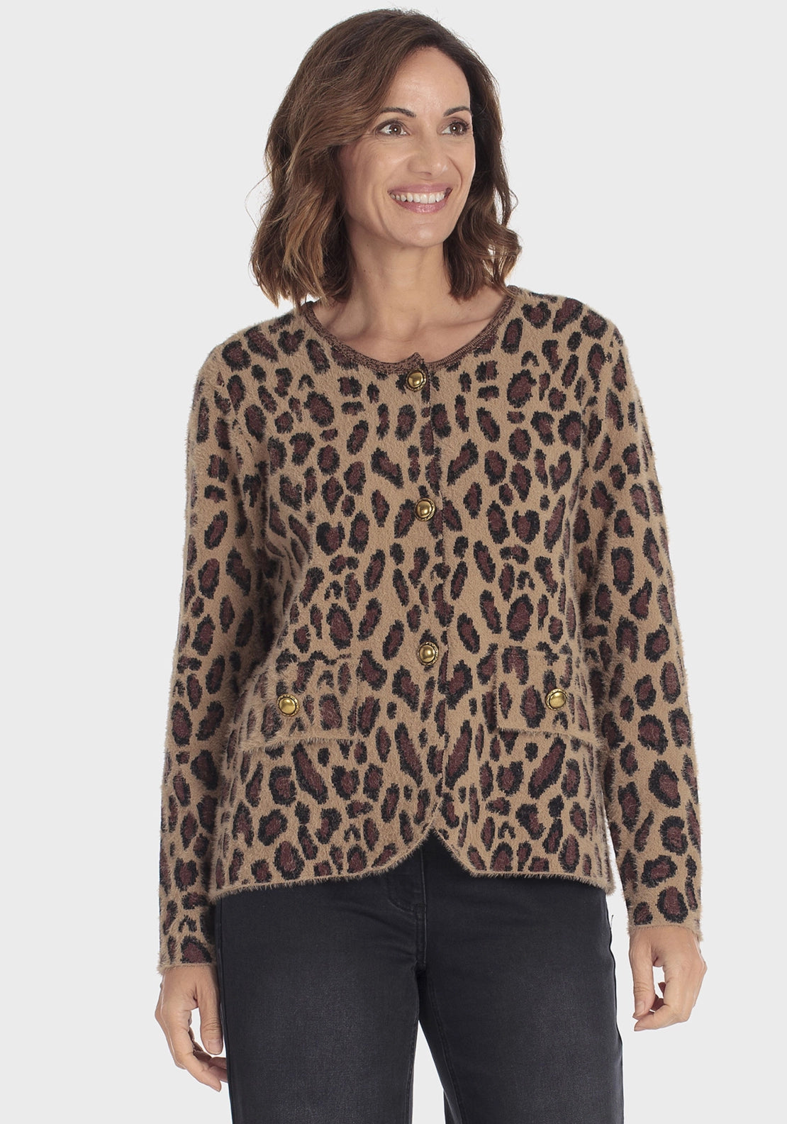 Animal Print Jacket - Brown