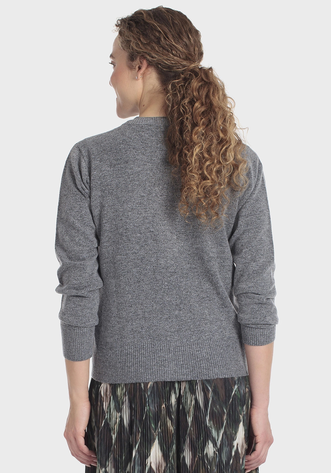 Jacket With Beads - Grey Melange