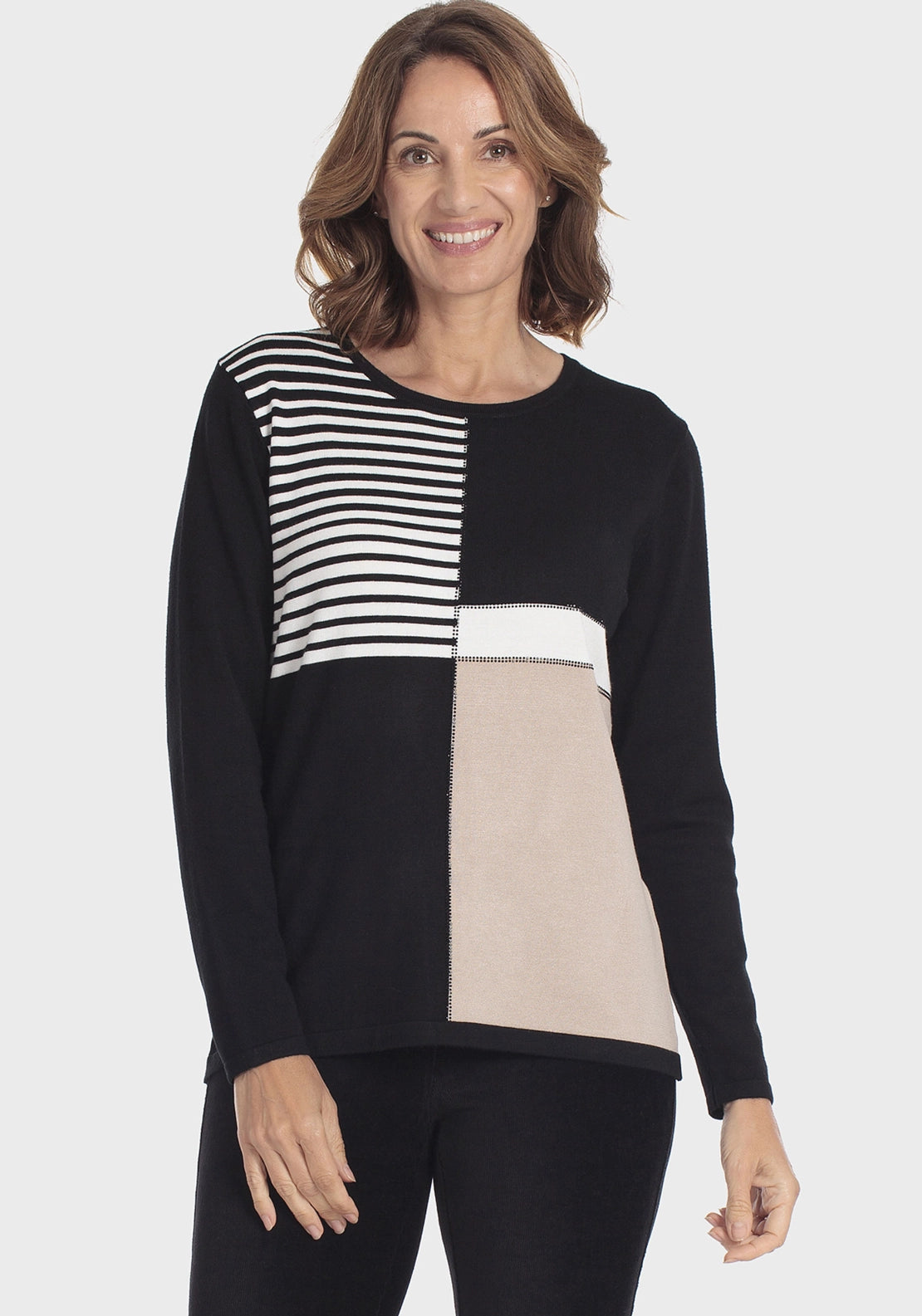 Intarsia Sweater - Black
