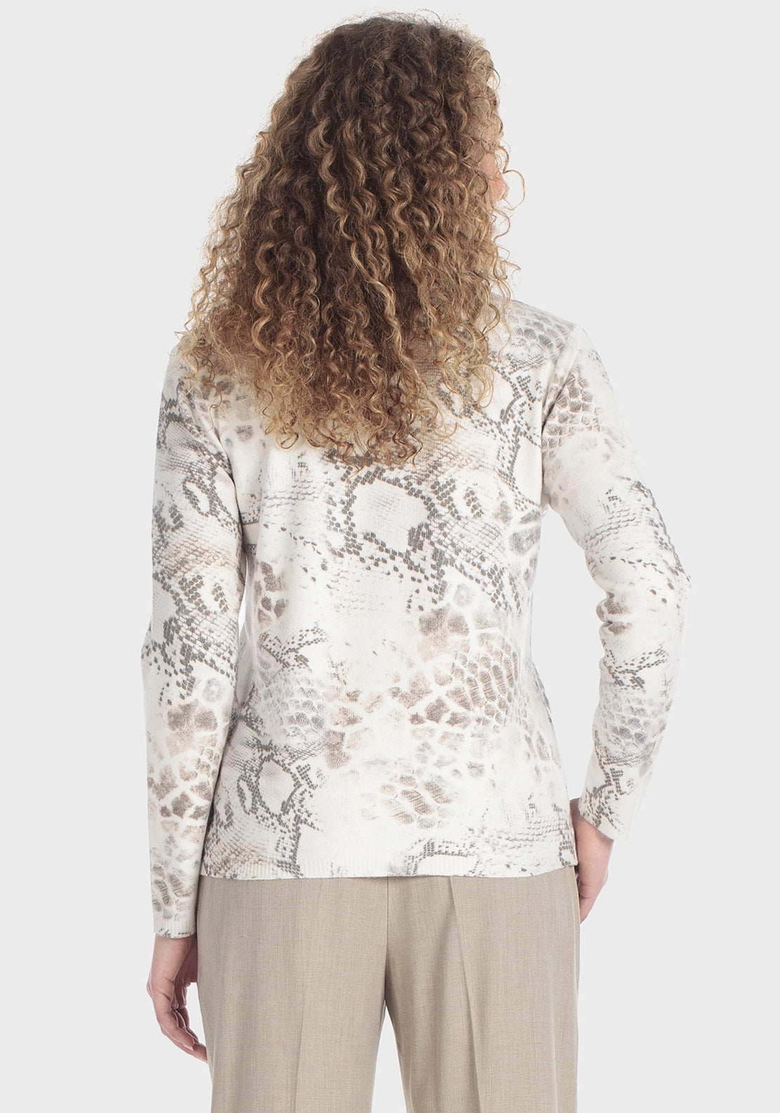 Sequins Print Sweater - Beige