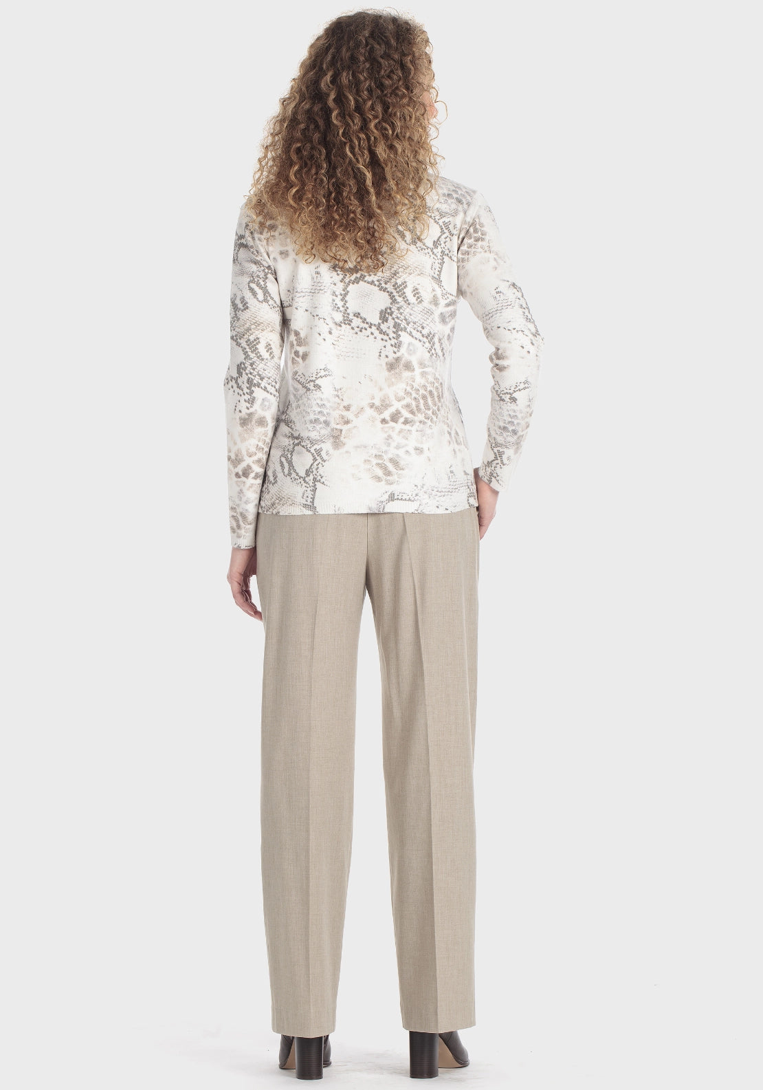 Sequins Print Sweater - Beige