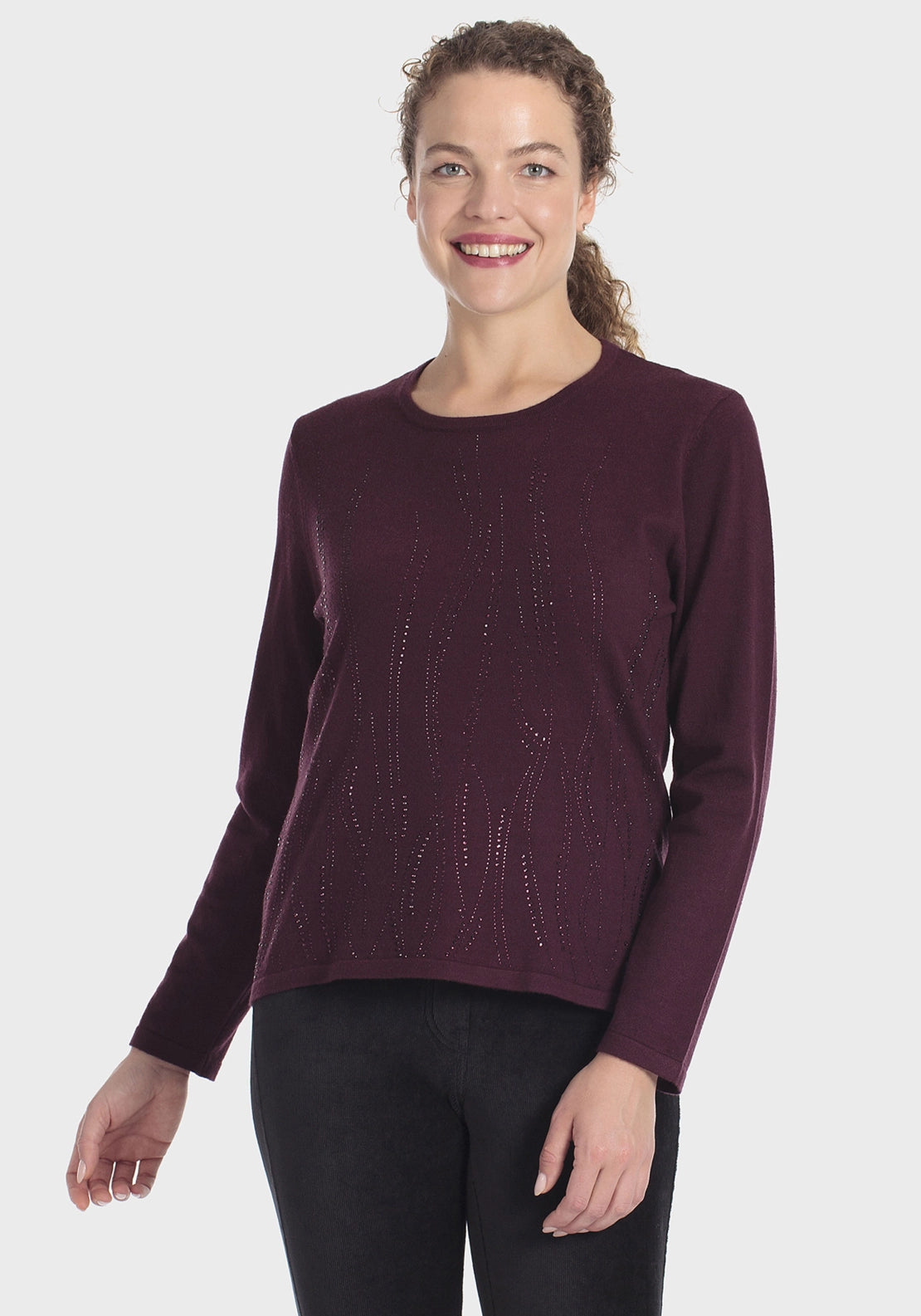 Rhinestone Sweater - Purple Mulberry