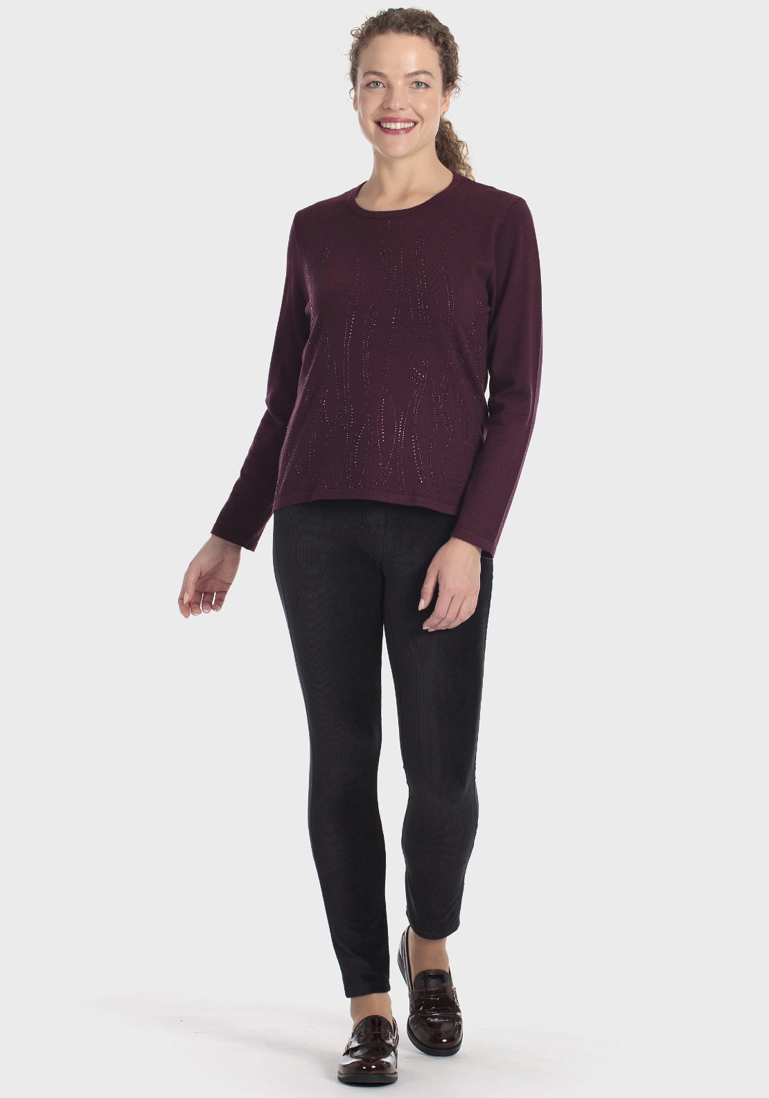 Rhinestone Sweater - Purple Mulberry