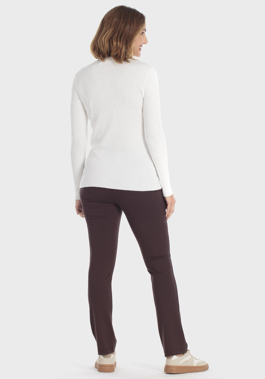 Classic Ribbed Crew-Neck Sweater - White