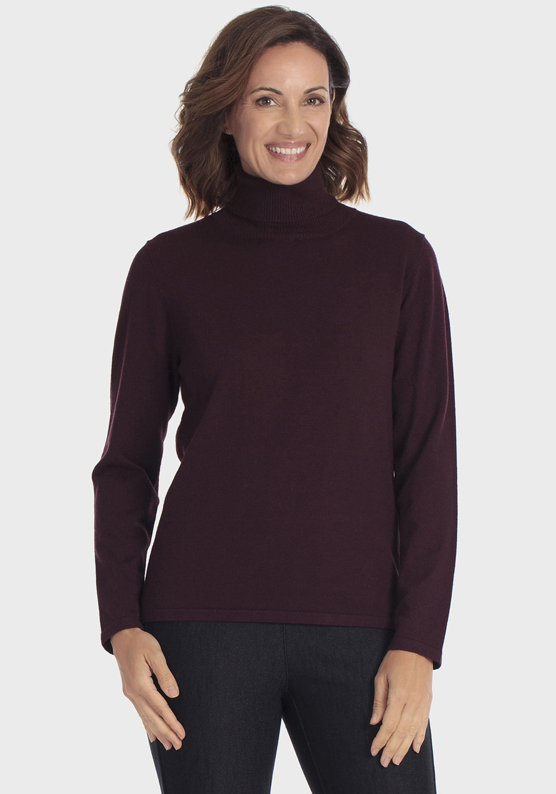 Basic Turtleneck Sweater - Purple Mulberry