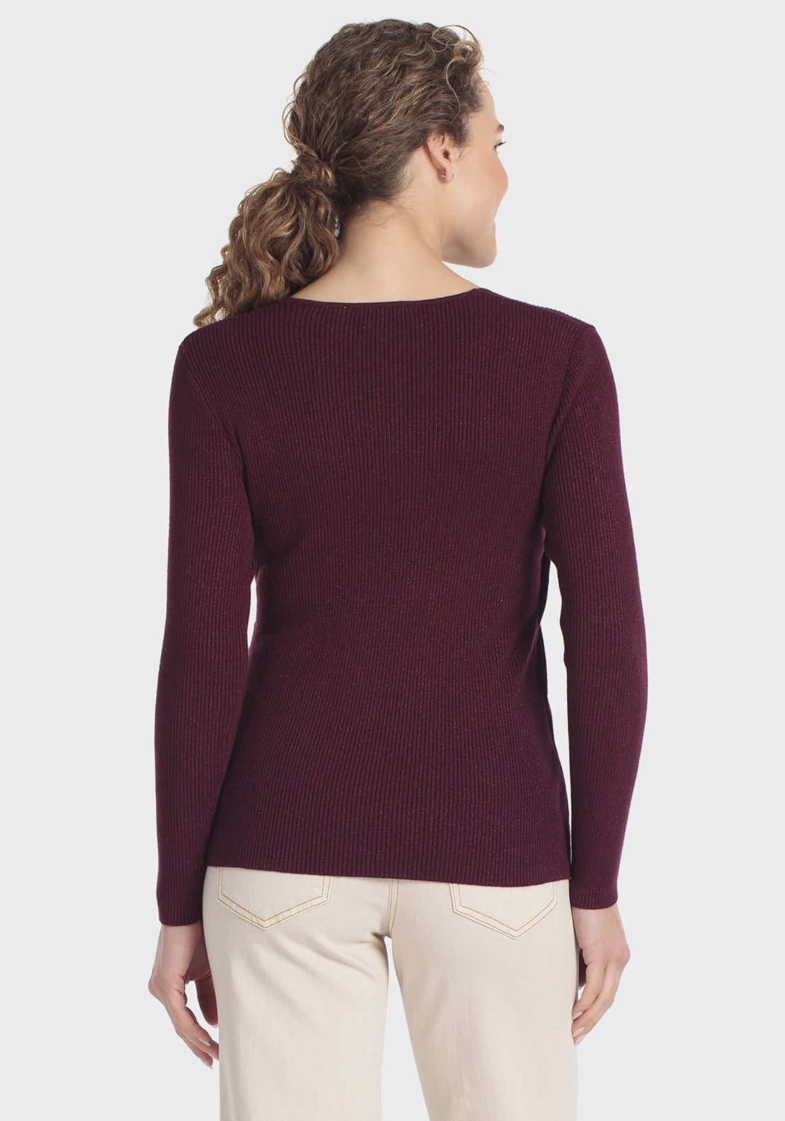 Ribbed Sweater - Red Dark