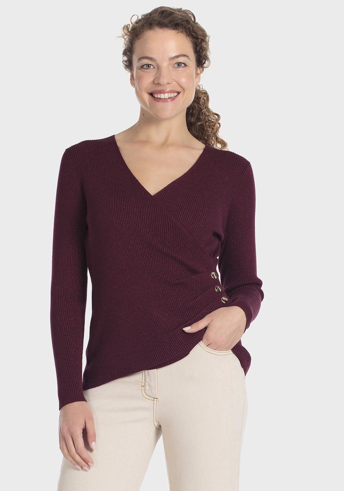 Ribbed Sweater - Red Dark