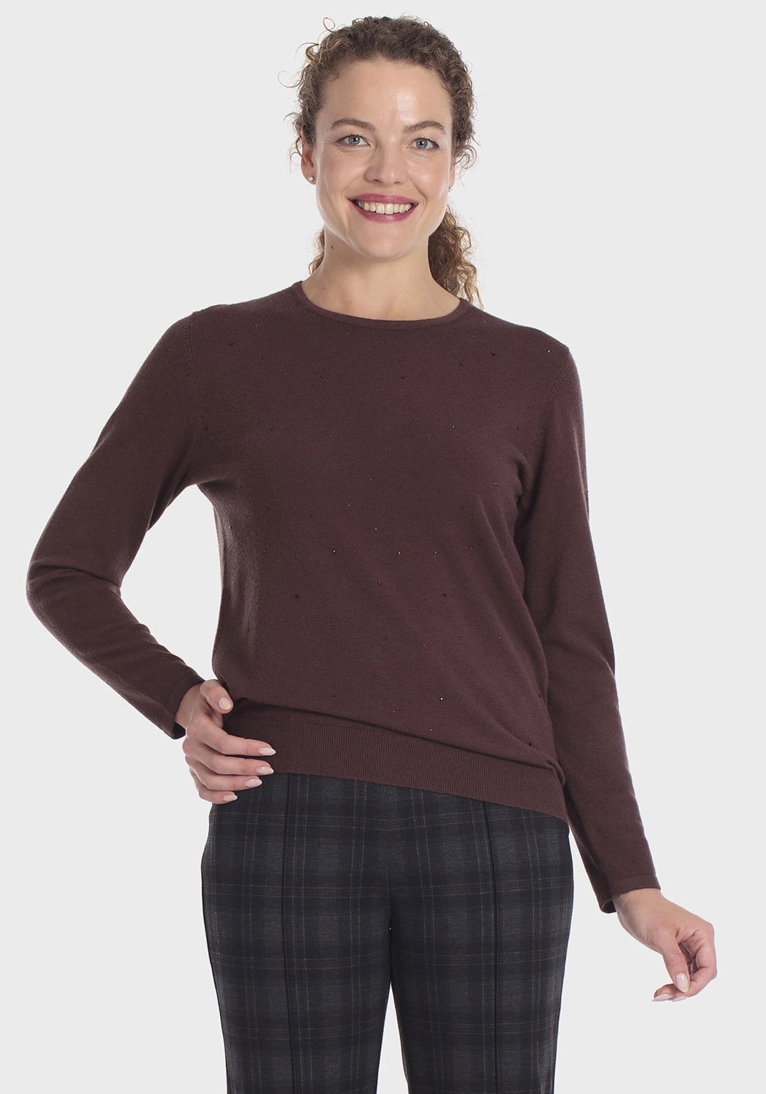 Rhinestone Fantasy Sweater - Brown