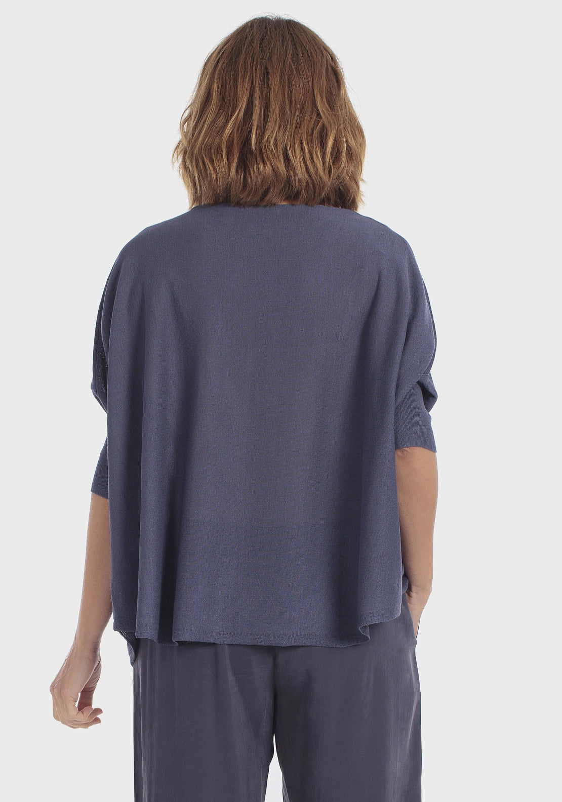 Batwing Sleeve Sweater - Blue Cranberry