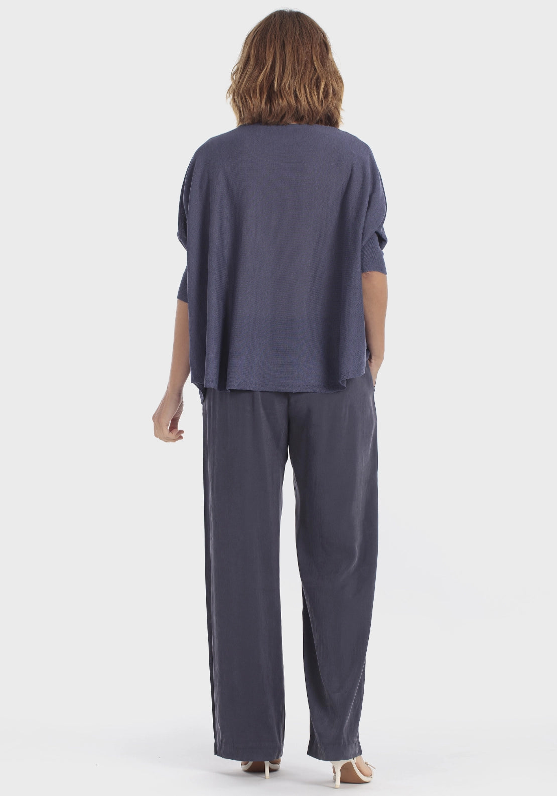 Batwing Sleeve Sweater - Blue Cranberry