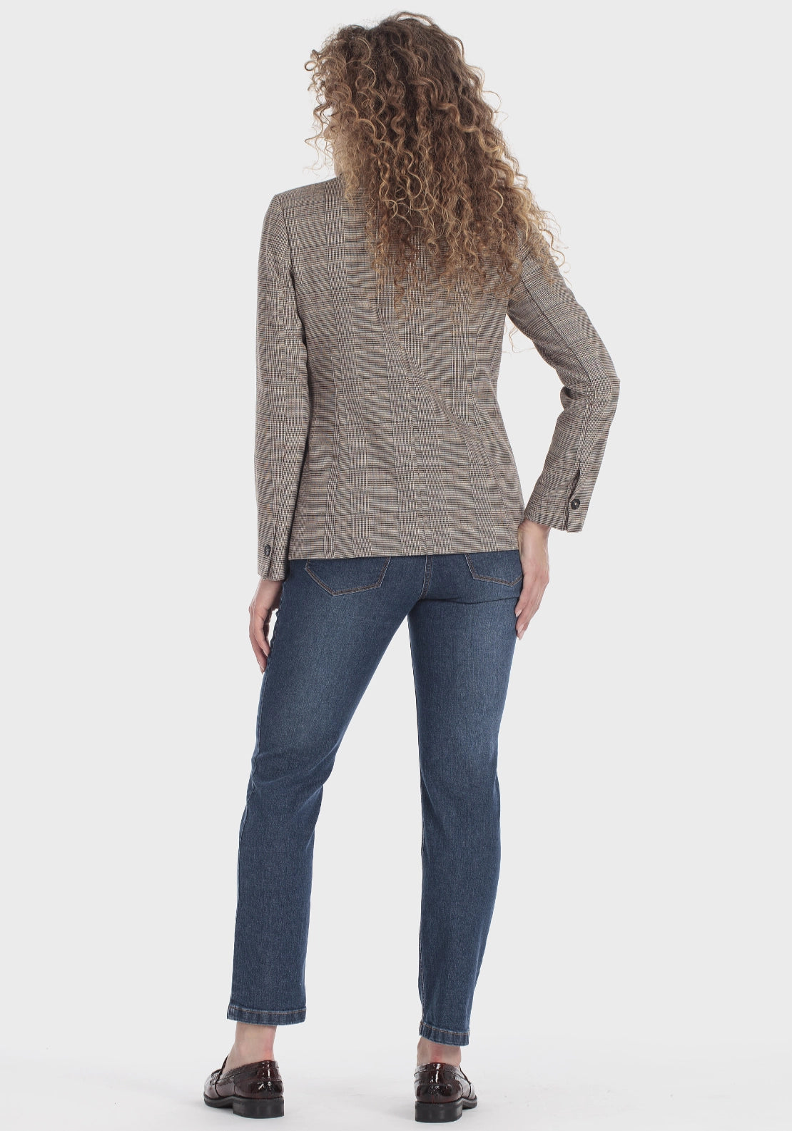 Elastic Waist Four Pocket Jeans - Blue Denim