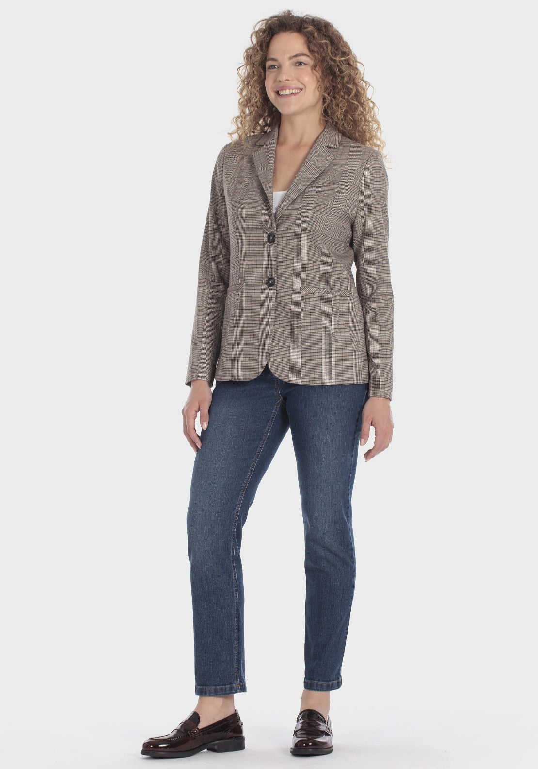 Elastic Waist Four Pocket Jeans - Blue Denim
