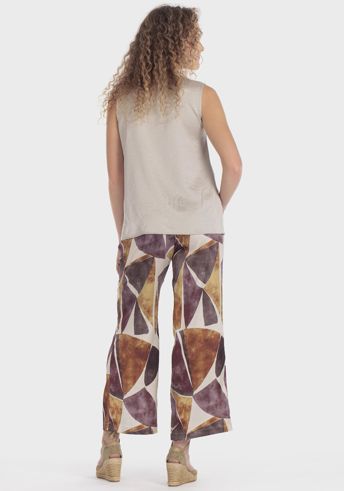 Printed Drawstring Trousers - Purple Mulberry