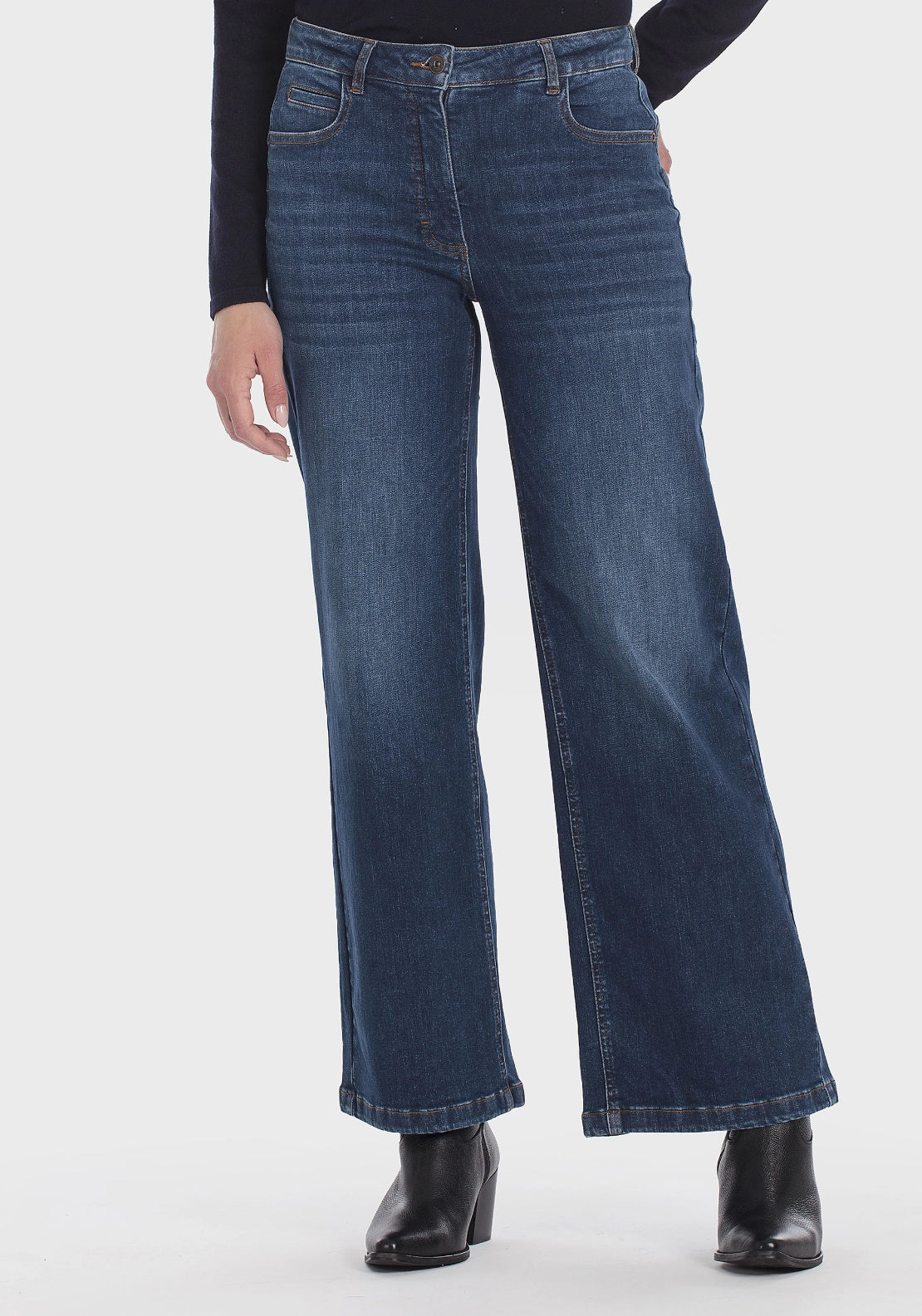 Wide Leg Jeans - Blue Denim