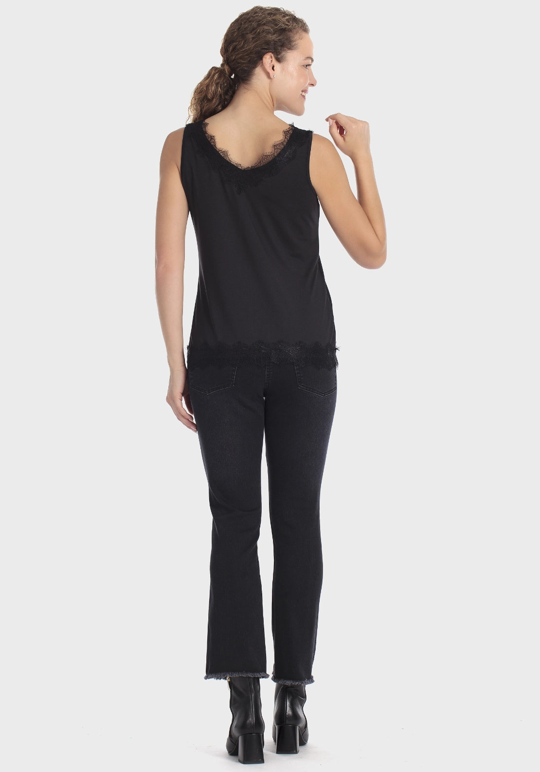 Black Denim Trousers - Black