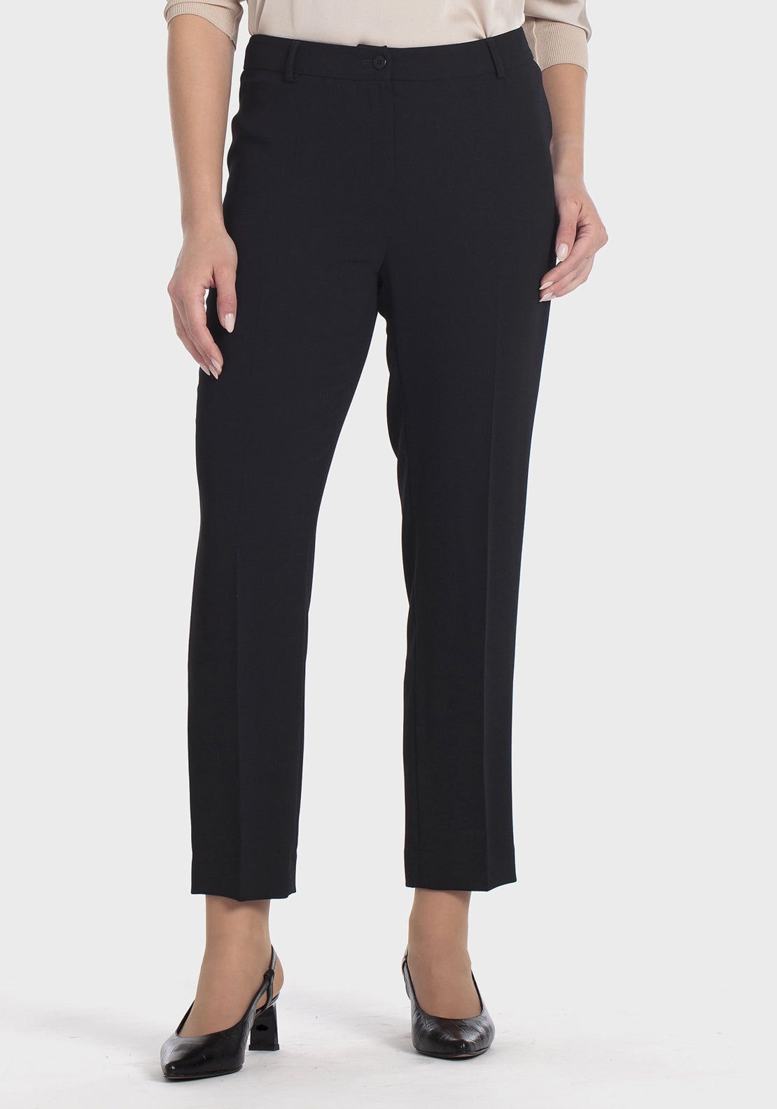 Formal Crepe Capri Trousers - Black