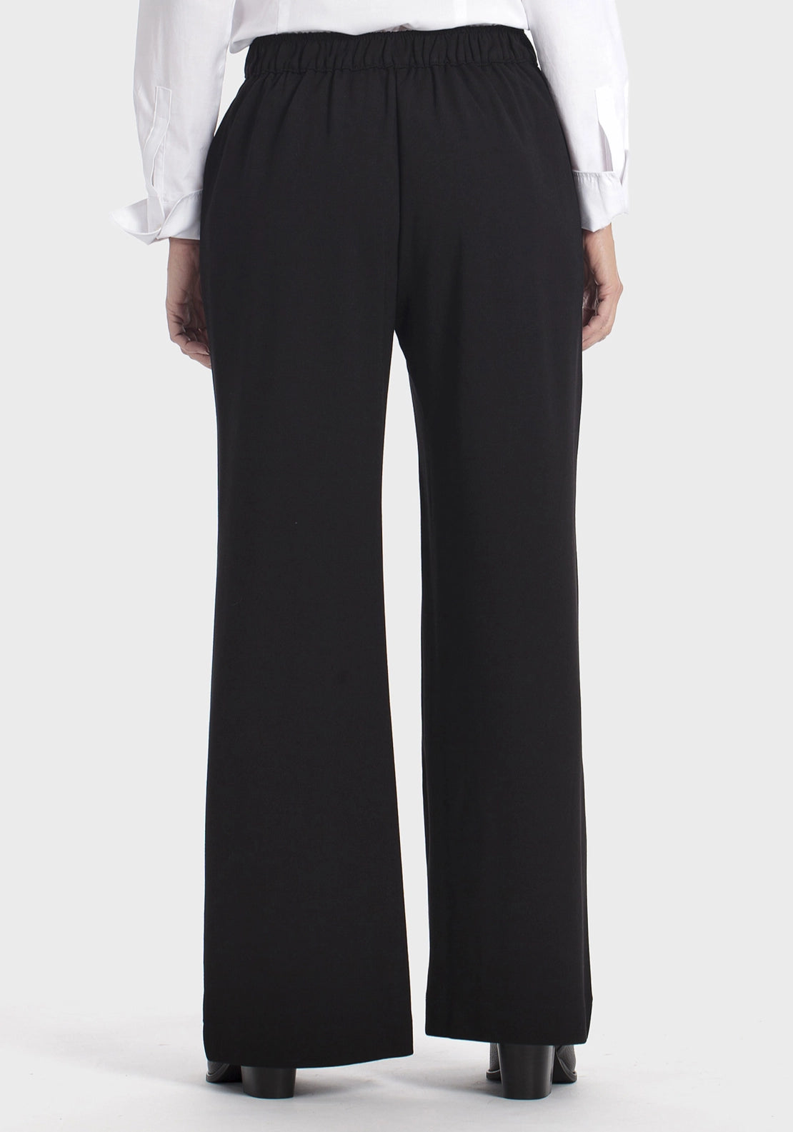 Comfy Wide Leg Black Trousers - Black
