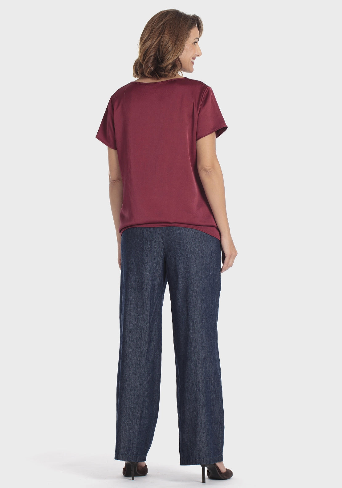 Satin Style T-Shirt - Red Dark