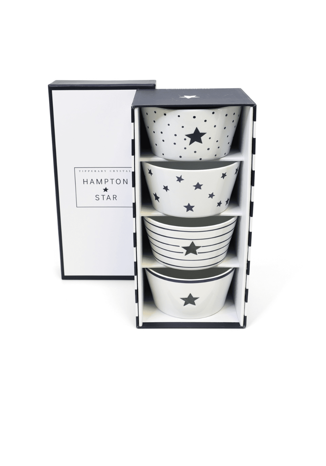 Tipperary Crystal Hampton Star set of 4 Bowls 1 Shaws Department Stores