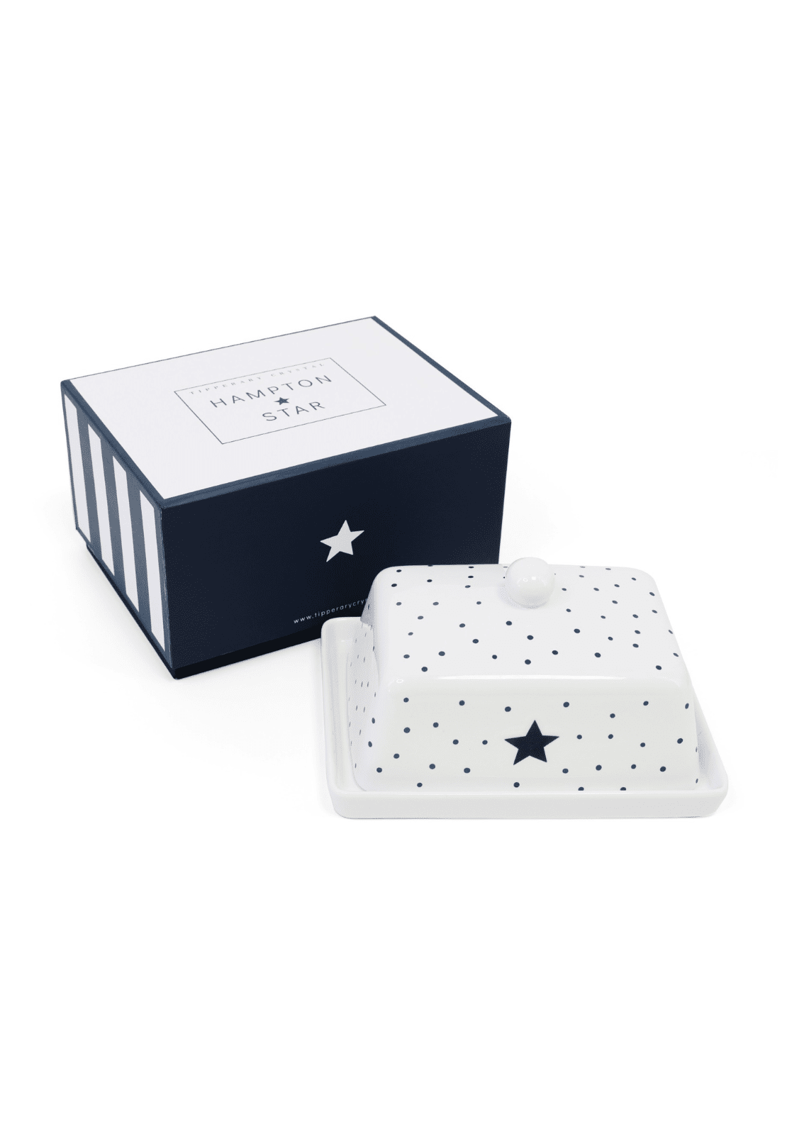 Tipperary Crystal Hampton Star Butter Dish 1 Shaws Department Stores