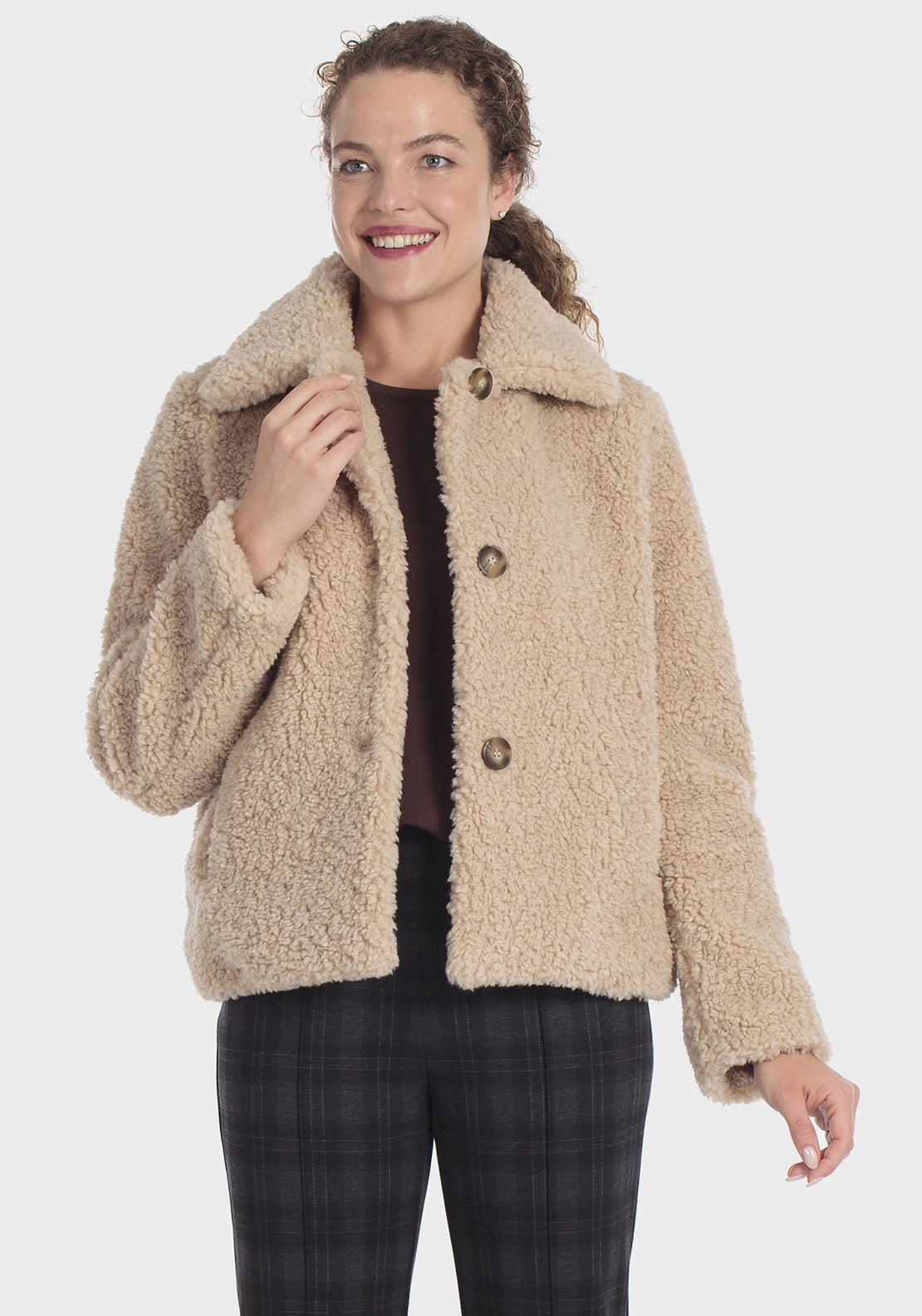 Beige Three Quarter Length Coat - Beige