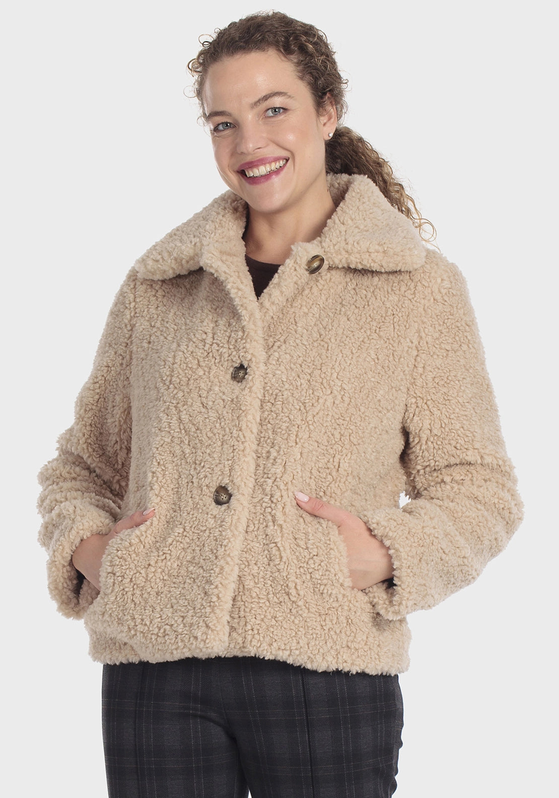 Beige Three Quarter Length Coat - Beige