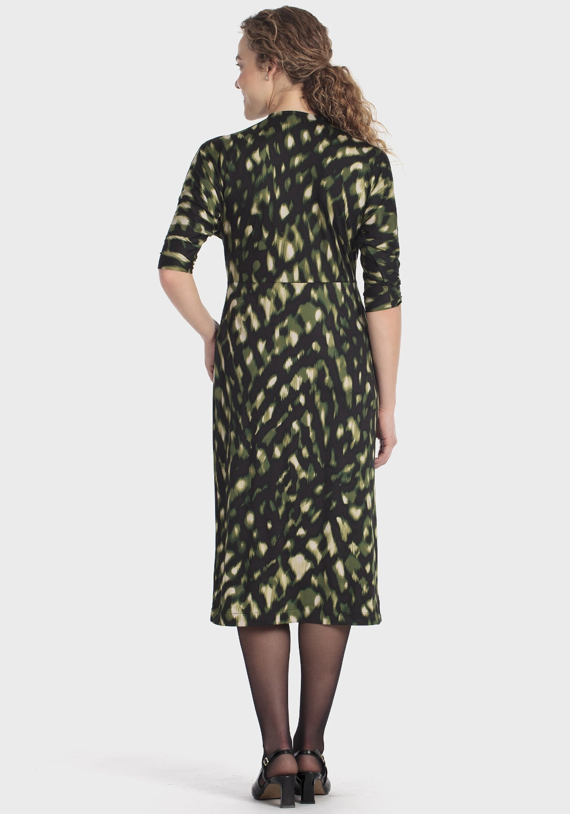 Printed Dress - Green Bottle