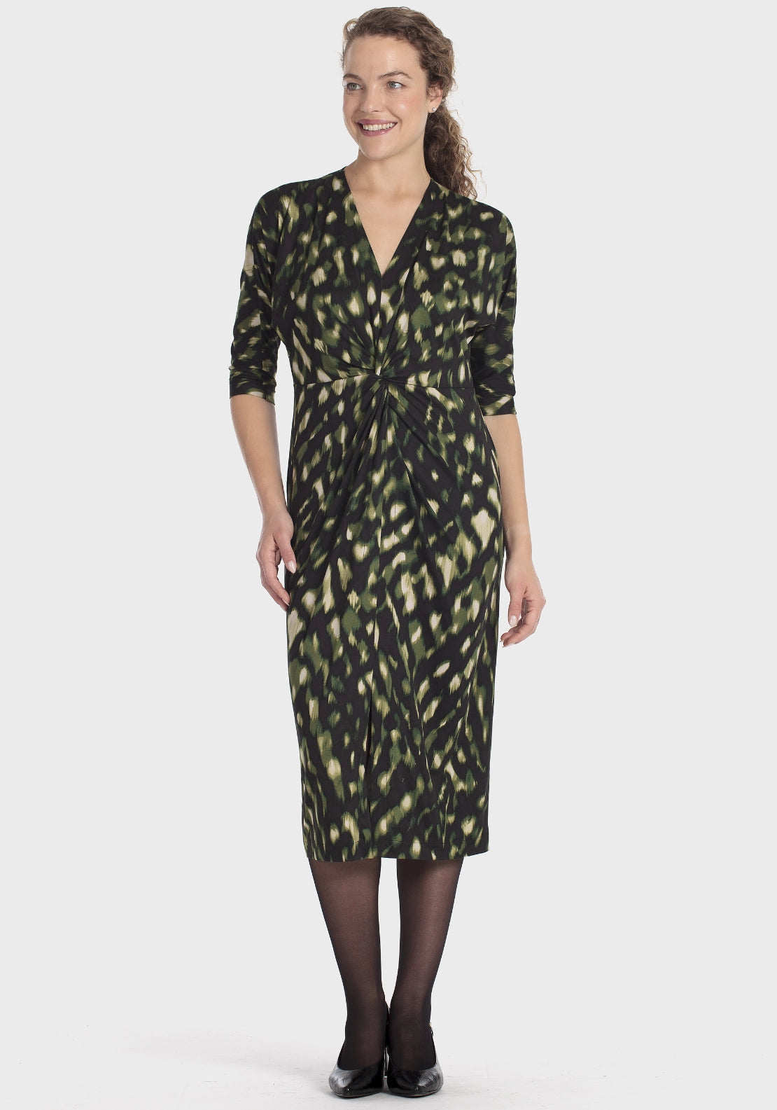 Printed Dress - Green Bottle