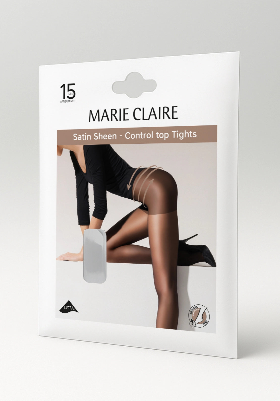 Marie Claire Satin Sheen 15 Denier Control Top Body Toner Tights - Beige 2 Shaws Department Stores