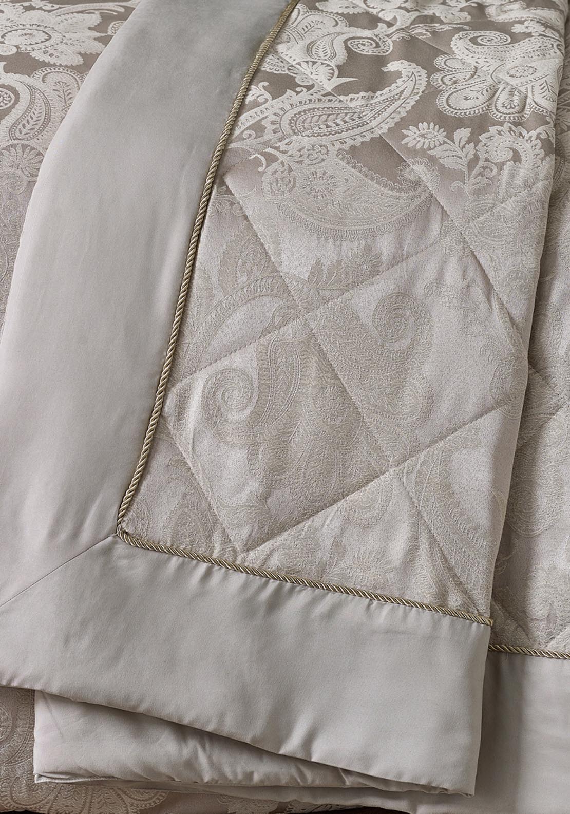 The Home Luxury Collection Edina Damask Jacquard Quilted Bedspread - Cream 3 Shaws Department Stores