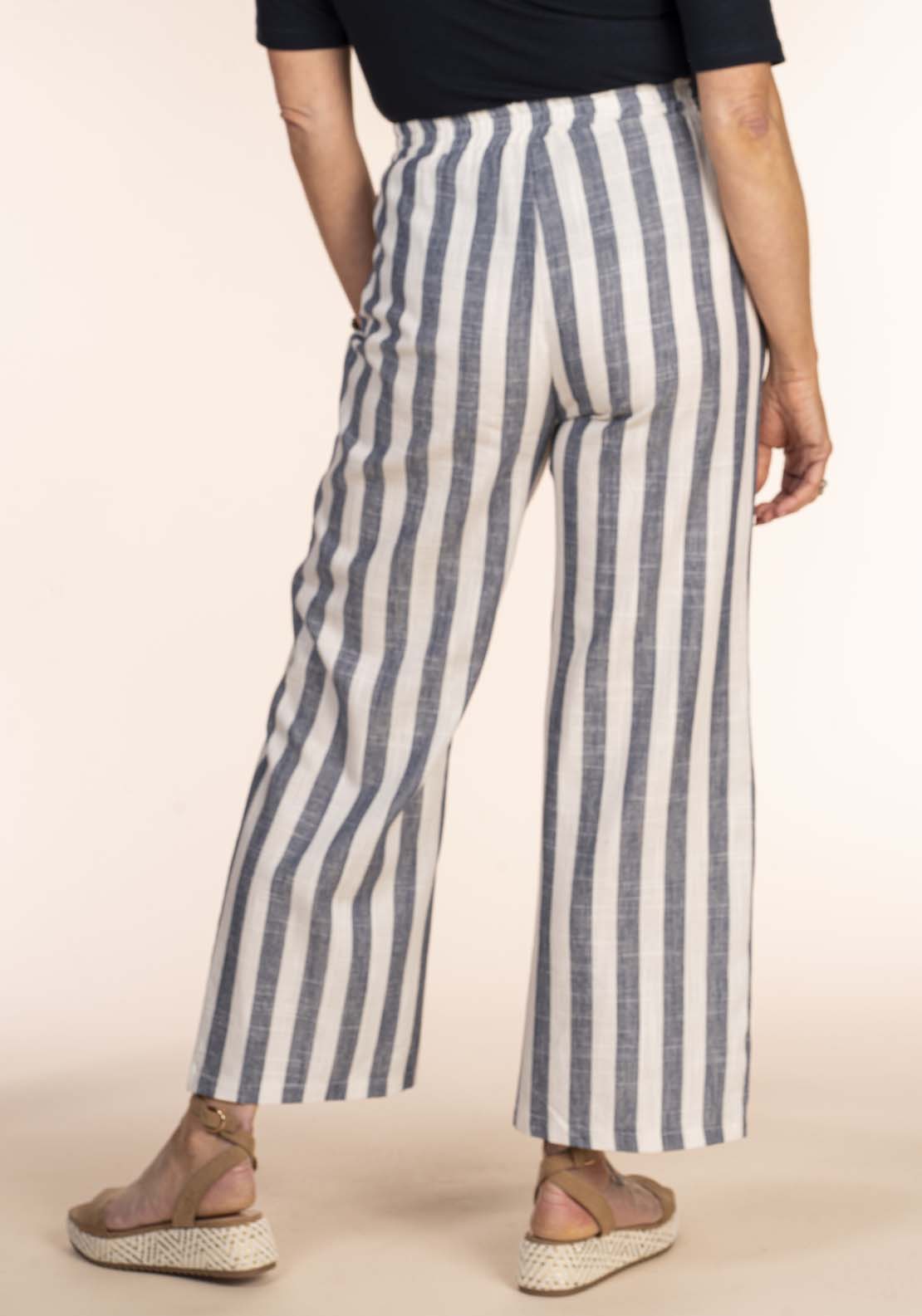 Tea Lane Blue White Stripe Crop - Blue 3 Shaws Department Stores