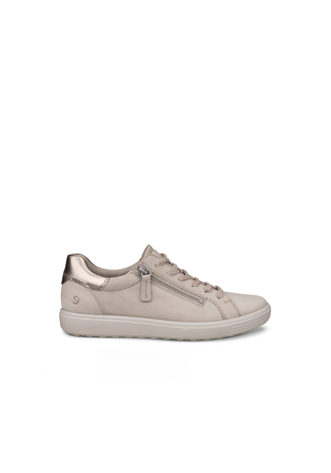 Ecco Soft 7 Casual Lace Sidezip Shoe - Pure Cashmere 1 Shaws Department Stores