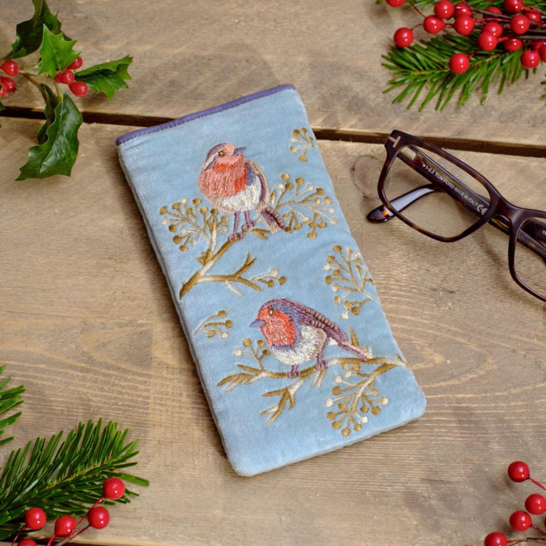 Robin Velvet Glasses Case