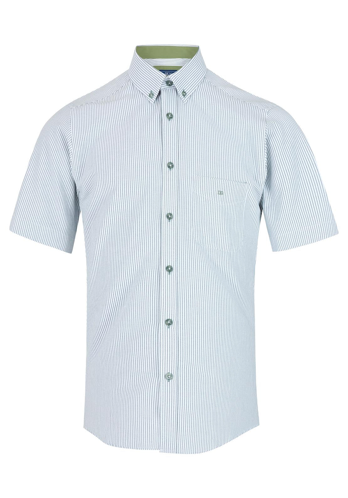Drifter Short Sleeve Stripe Shirt - Green 1 Shaws Department Stores