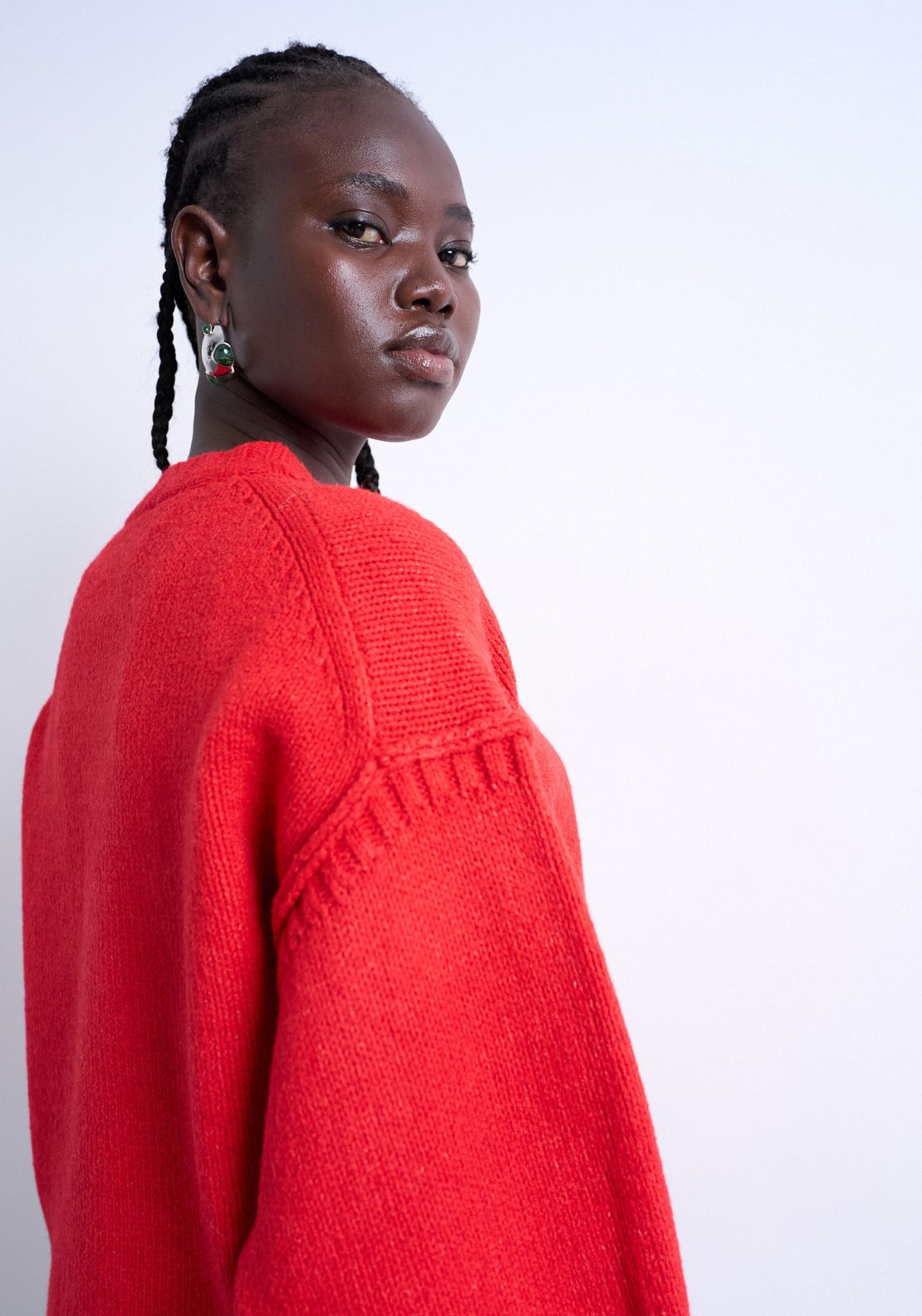 Topshop Sally Long Sleeve Pullover - Rio Red 3 Shaws Department Stores