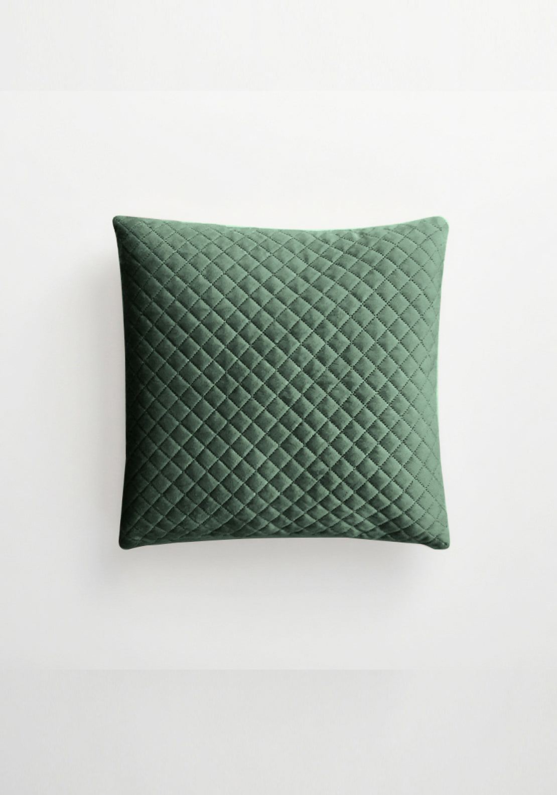 The Home Collection Pinsonic Velvet Cushion - Green 1 Shaws Department Stores