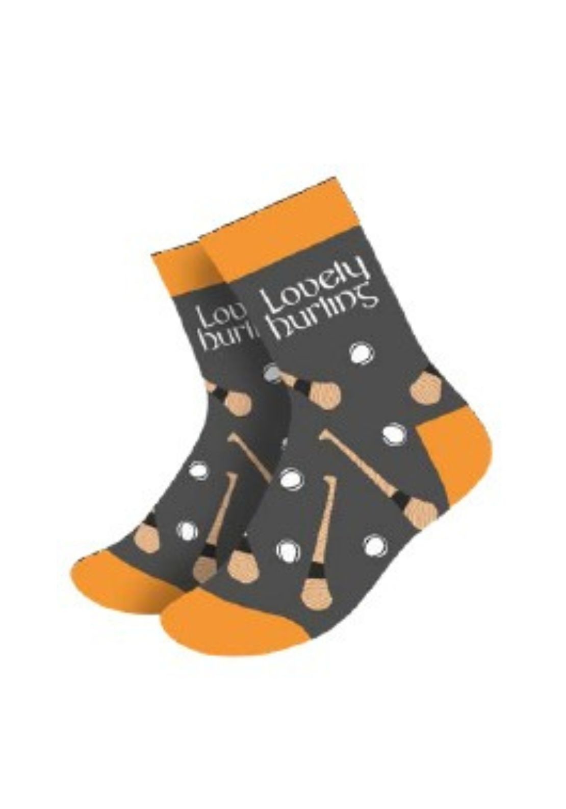 Sock Therapy Lovely Hurling Socks - Grey/orange 1 Shaws Department Stores