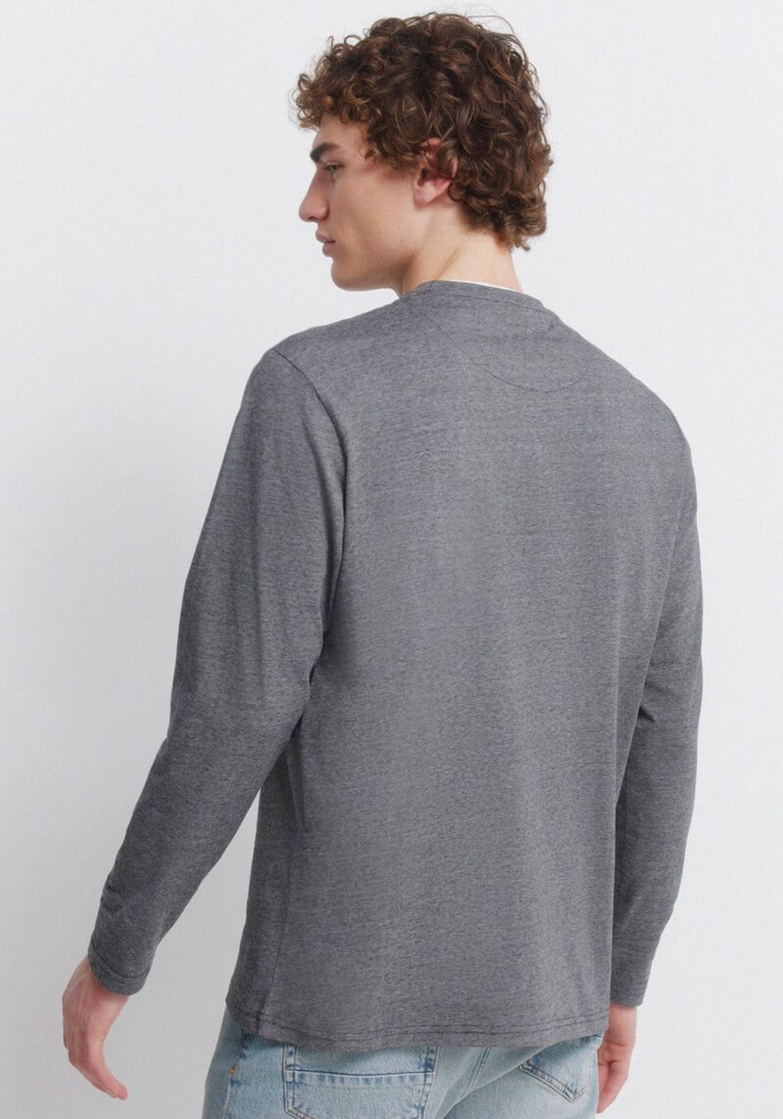 Springfield Long Sleeve T-Shirt With Micro Stripe - Black 2 Shaws Department Stores