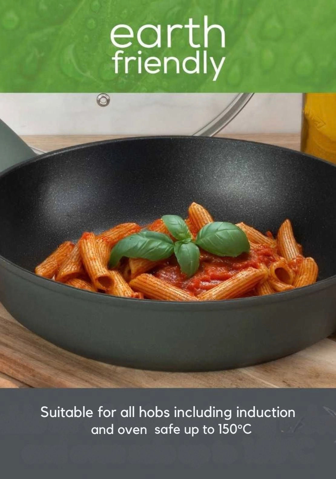 Earth Friendly Covered Saute Pan 28cm - Green
