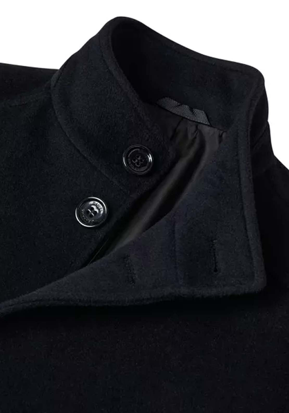 Daniel Grahame Watson 3/4 Wool Coat - Black 2 Shaws Department Stores