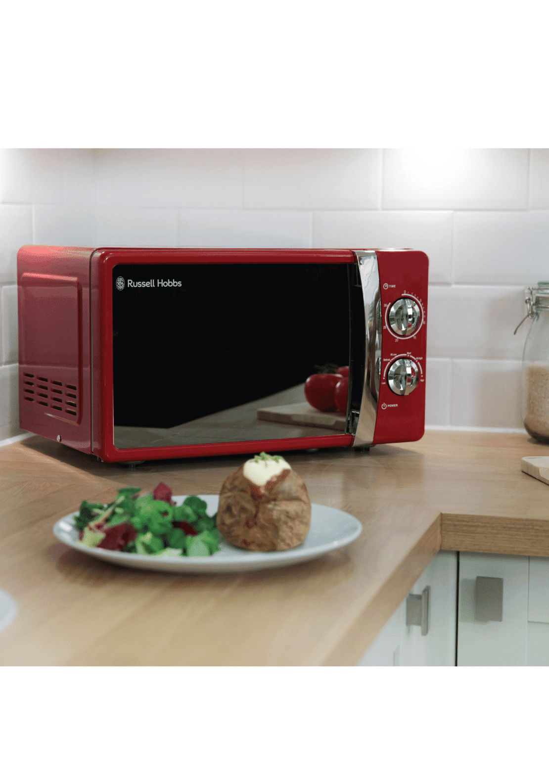 Russell Hobbs Colours Plus Manual Microwave - Red 1 Shaws Department Stores