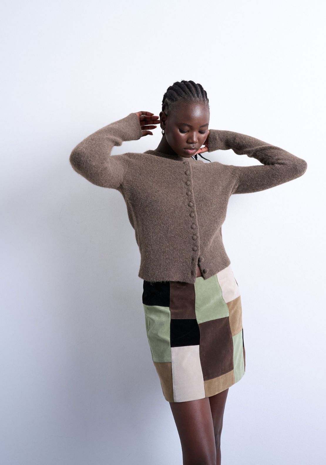Topshop Sia Cardigan - Chocolate Brown 1 Shaws Department Stores