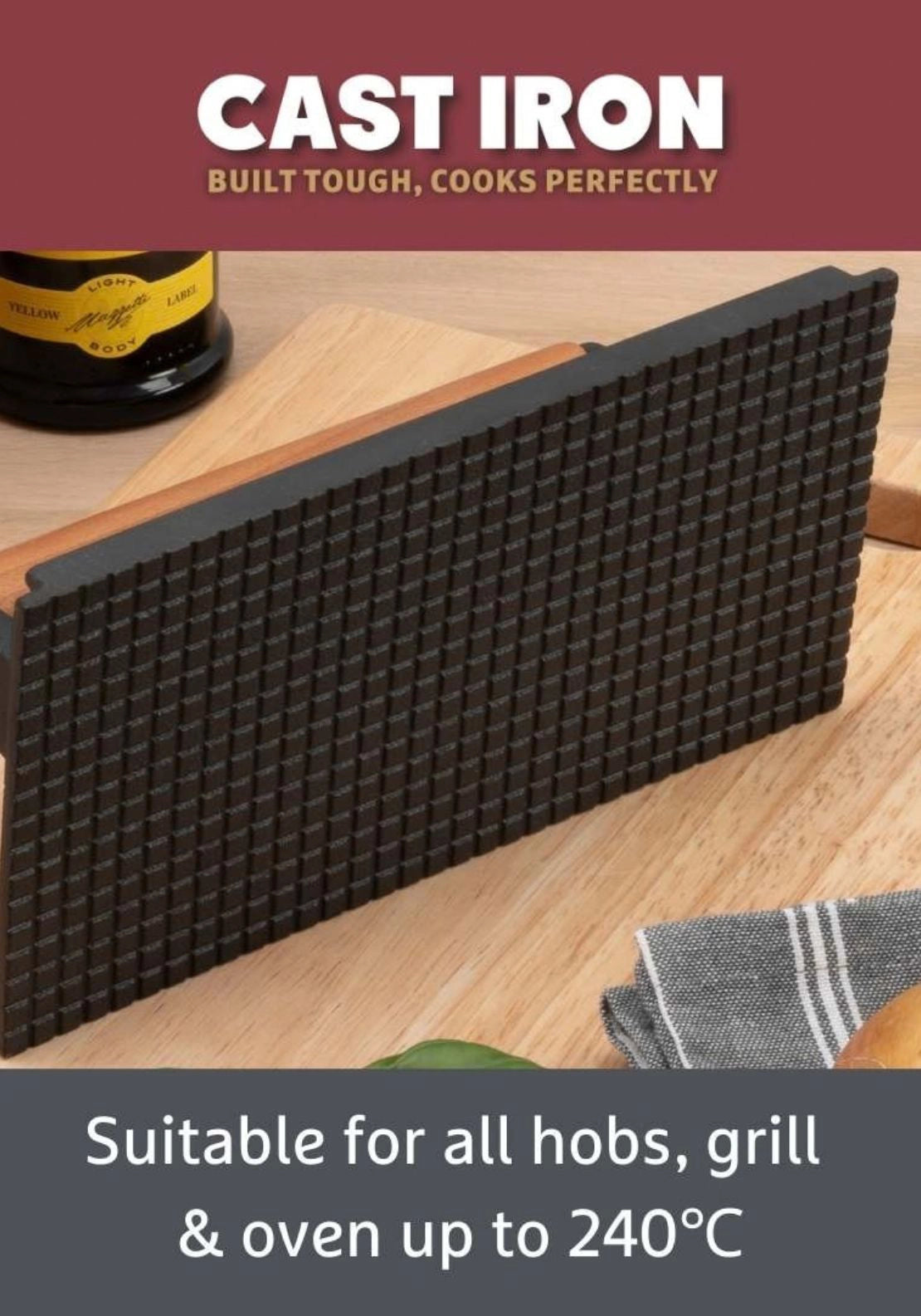 Cast Iron Grill Press - Black