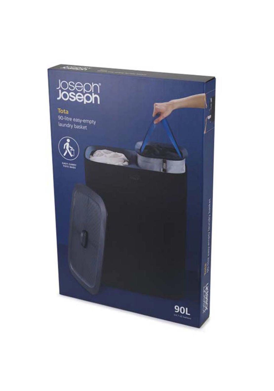 Joseph Joseph 50004JJ Tota™ 90-litre Laundry Separation Basket - Black 4 Shaws Department Stores