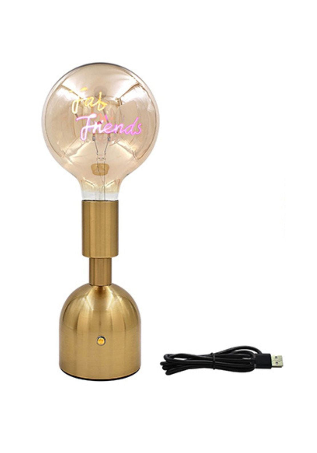 LED Bulb Shape Lamp With Neon Text - Fab Friends