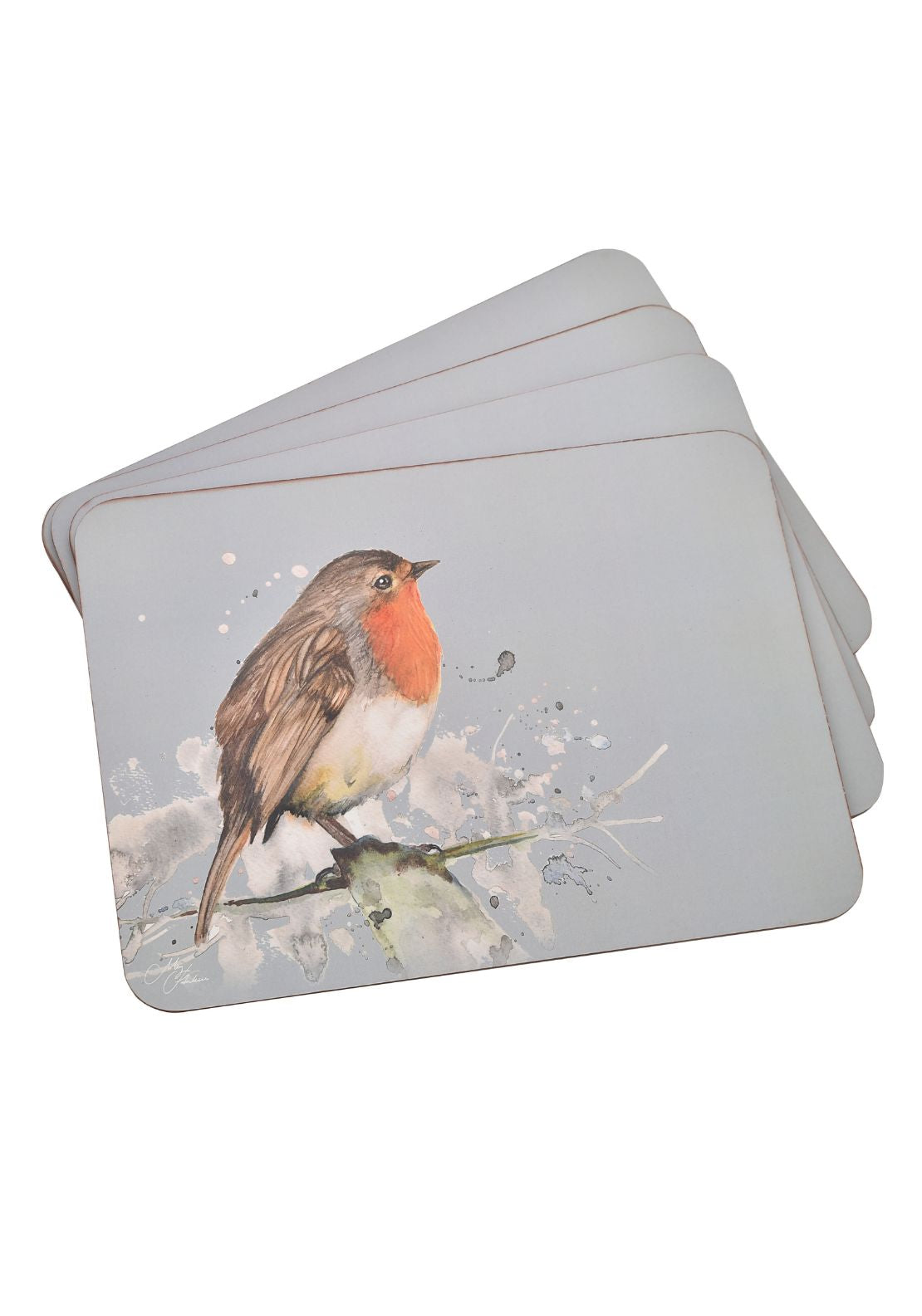 Robin Design Placemats Set of 4 - Grey