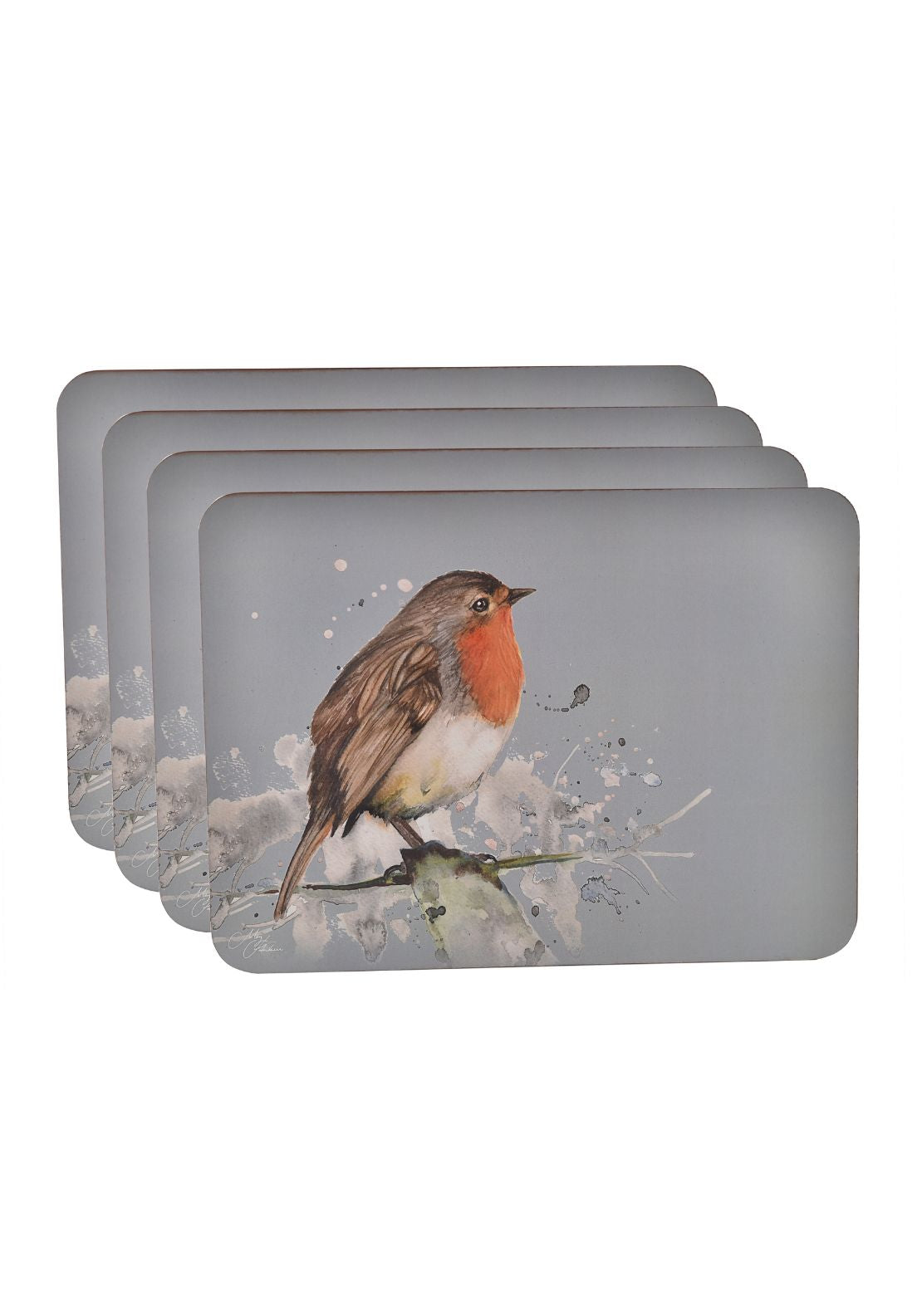 Robin Design Placemats Set of 4 - Grey