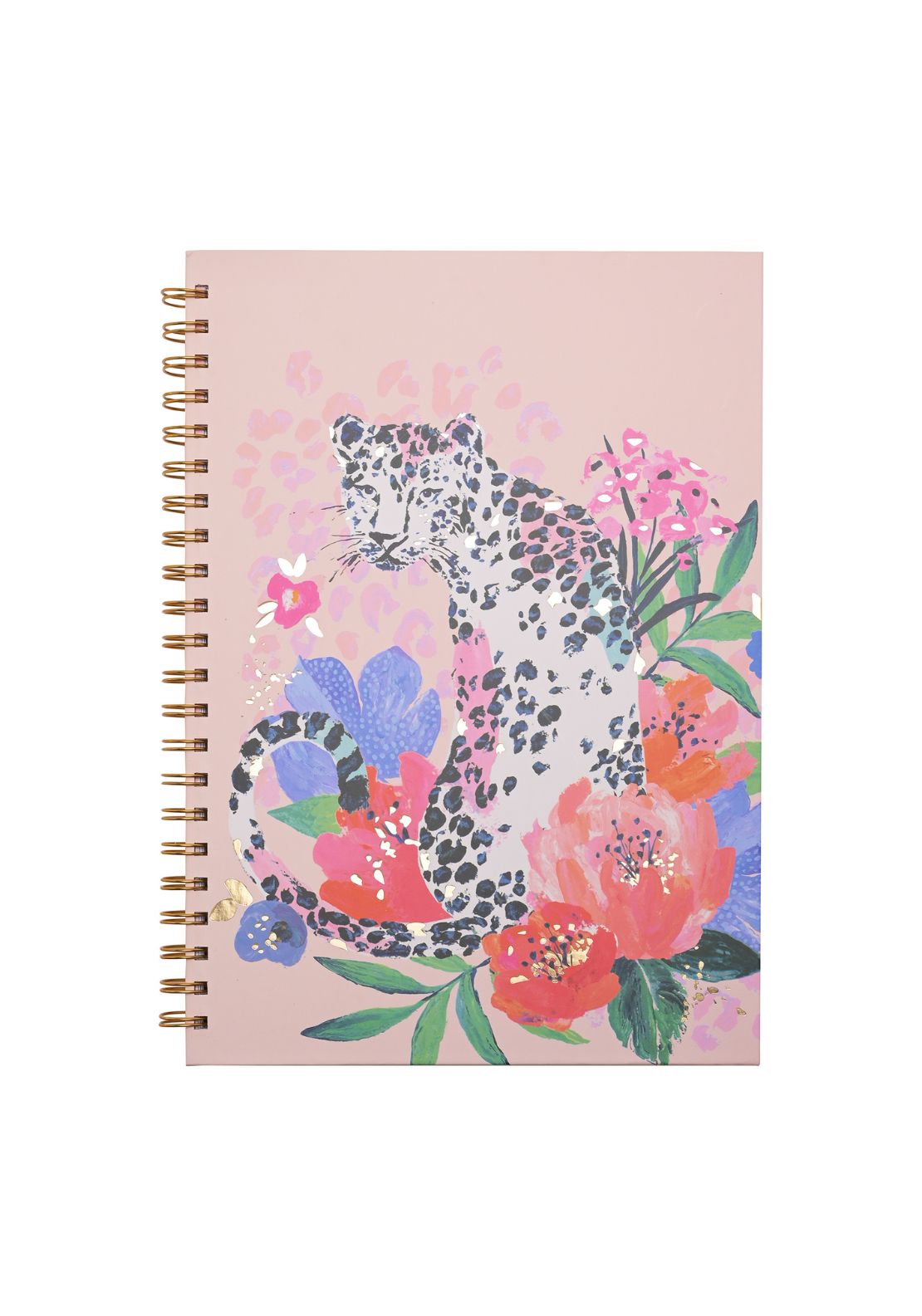 Flower Design Spiralbound Notebook A4 - Leopard